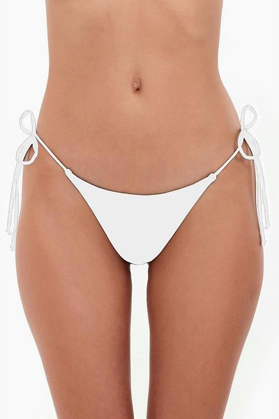 AYYILDIZ Bikini Bottom - White - Plain