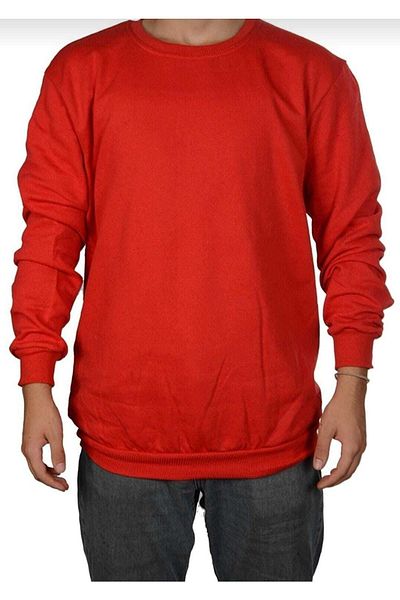 FATELLA Unisex Crew Neck Plain Basic Hooded Two Thread New Year Concept Sweatshirt