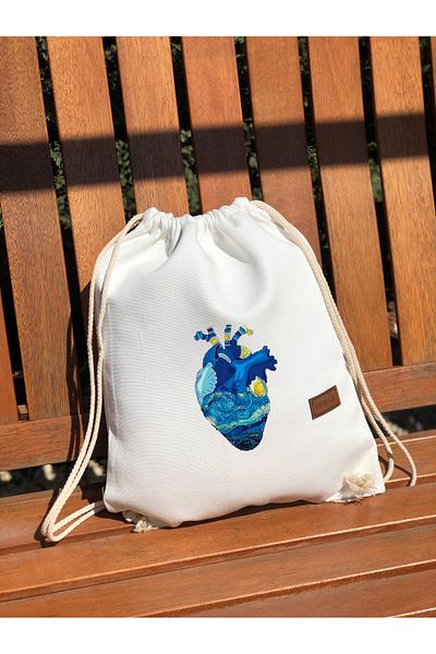 BYBAGS Σακίδιο πλάτης με επένδυση από λευκό καμβά
