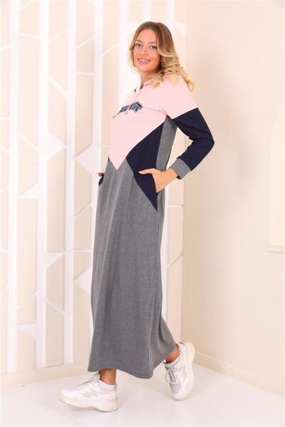 WestBound Women's Hooded Sports Dress Long Length - Gray