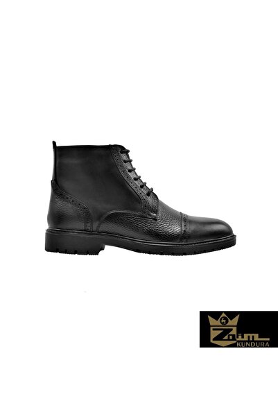 Zaim Kundura Men's Black Genuine Leather Boots347801597-1