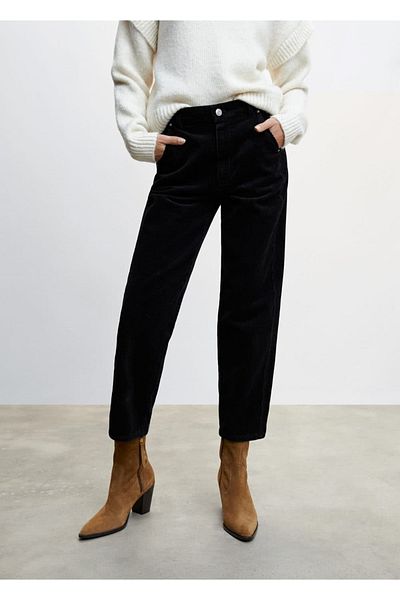 MANGO Woman Velvet Straight Cut Jeans