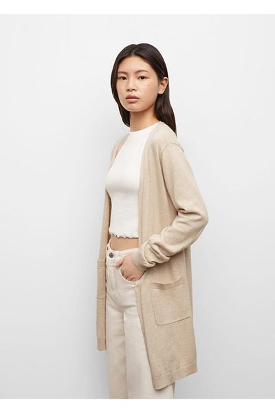 Mango Teen Beige Sweater Vest for Kids