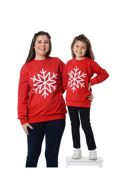 EYLÜL ELİF BUTİK Eylul Elif Boutique Red Snowflake Print Knitted Sweatshirt Kids)