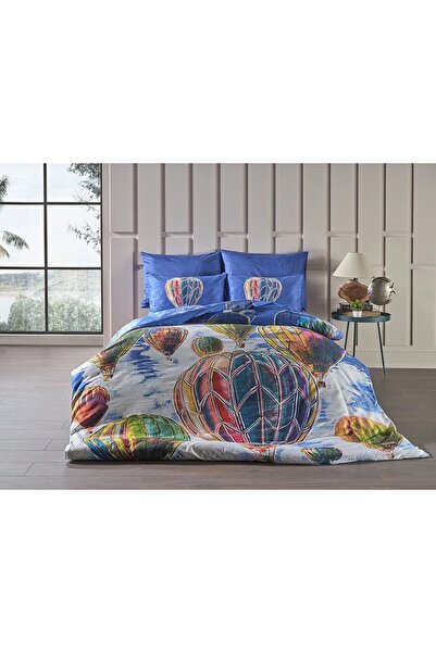 Doqu Home Barış Sarıbaş Kapadokya Balonları Nevresim Takımı Mavi - Çift Kişilik