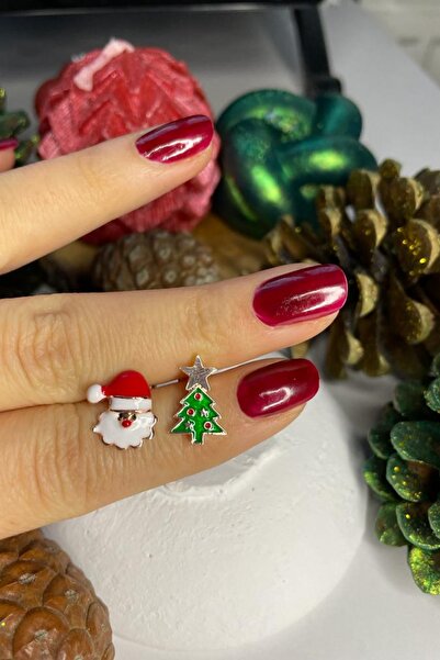 ELMATOLYE سلسلة خاصة لعيد الميلاد للعام الجديد للسيدات مع أقراط على شكل شجرة ...