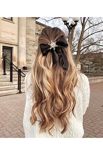 WAHSHE مشبك فيونكة من الساتان على شكل ندفة الثلج