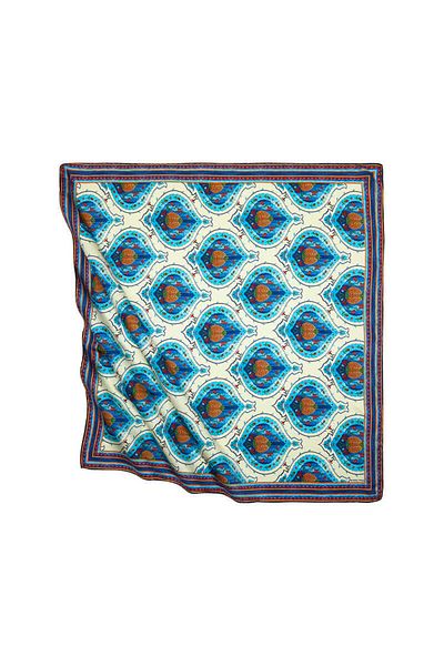 Bursa İpek Saks Turkish Motif Pomegranate Pattern Silky Scarf