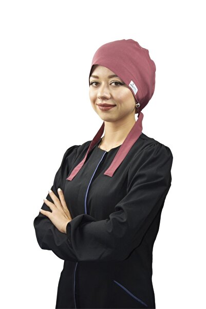 Nur Ortopedi Kadın Likralı Tesettür Gül Kurusu Doktor Hemşire Hastane Aşçı Te...