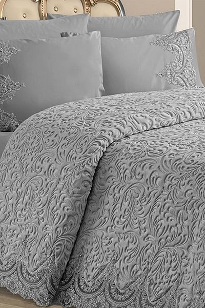 polo life Lacy 6 Piece Double Blanket Set-gabriella Gray