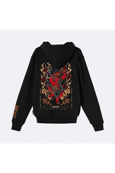 Shout Υπερμεγέθη Kaminari Sama Kyoto Japan Unisex Hoodie