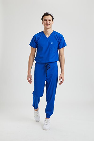 Wio Uniform Jogger Erkek Likralı Üniforma Takımı - Royal Mavi