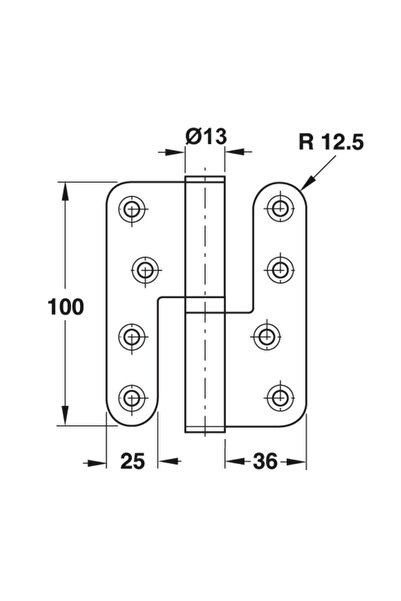 Hafele Yaprak Menteşe Çıkabilen Mat Siyah Çelik 100mm Sağ