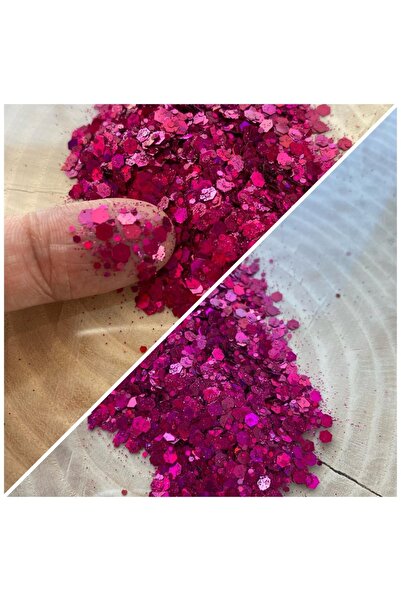 Sirius Hobi Epoksi Reçine Dark Pink Tırnak Makyaj Chunky Glitter 8 gr Hologra...