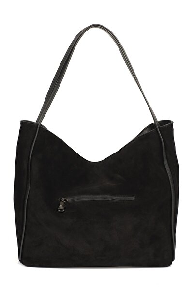 Ysmn Genuine Leather Suede Women's Shoulder Bag Black Yc011908hsd01