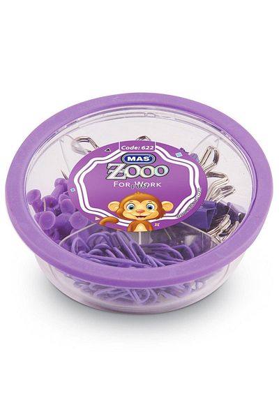 Mas Zoo Purple Round Mixed Stationery Set