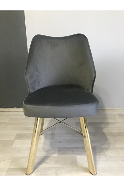 sadak Sandalye Eyfel Antrasit Gri (24) Gold D Ayak-mutfak Salon Yemek Odası S...
