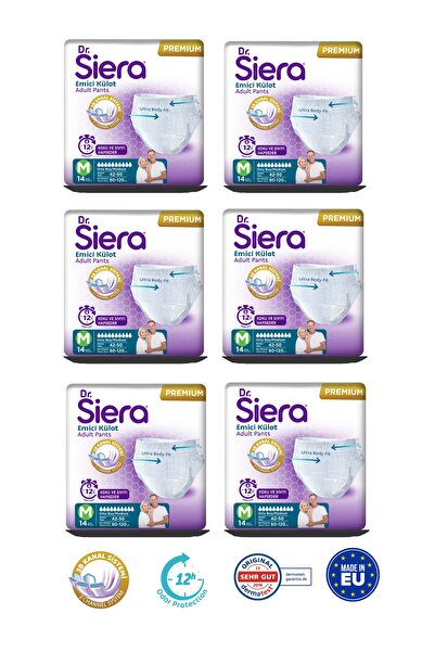 Dr Siera 6 Paket Emici Külot Orta (M) Boy 84 Adet