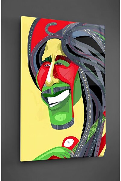 TAULART Pictură pe sticlă cu desene animate Bob Marley