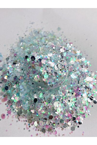 Sirius Hobi Epoksi Reçine Opal Turkuaz Tırnak Makyaj Chunky Glitter 8 gr Holo...
