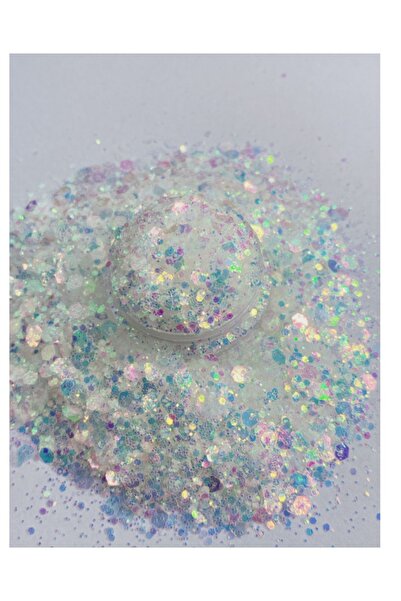 Sirius Hobi Epoksi Reçine White 1 Tırnak Makyaj Chunky Glitter 8 gr Hologramlı Sim 2x4gr Kutulu