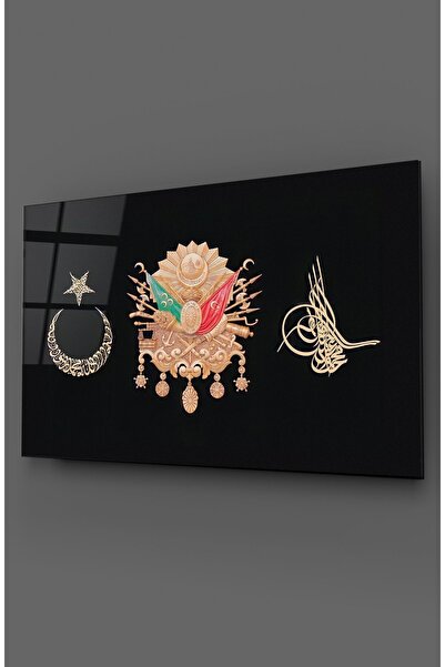 TAULART Pictură pe sticlă cu emblema și tuğrașa statului otoman