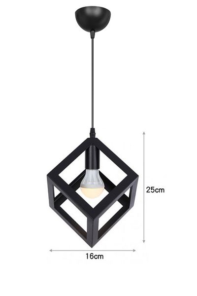 EvLight Cube Single Black Pendant Lamp Chandelier