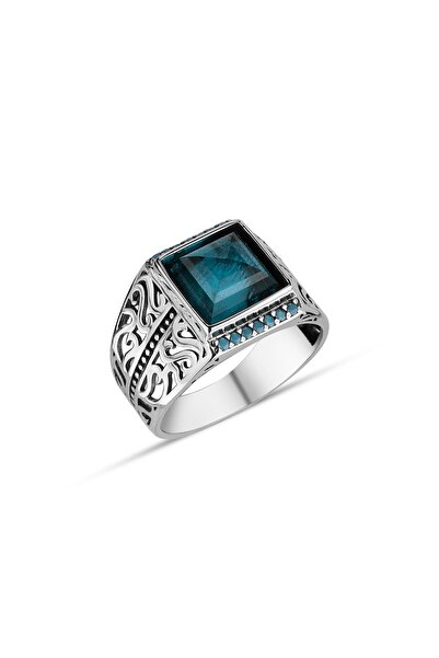 MODERN TAKI Aquamarine Yüzük Erkek 925 Ayar Gümüş