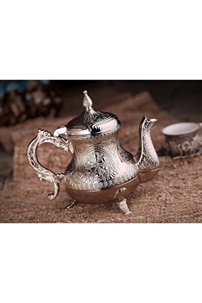 Elen Hediyelik إبريق شاي معدني فضي