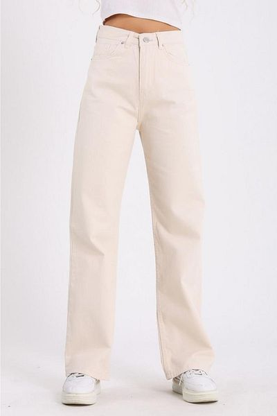 Gofeel REDLO Unisex Cream Wide Leg Jeans Palazzo Jeans - RDLxyv46
