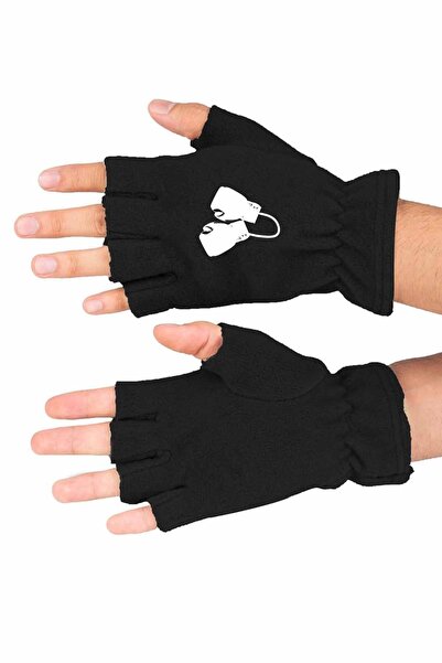 Zeron Tasarım Boks Eldiveni Baskılı Kışlık Kesik Polar Eldiven Bll2864