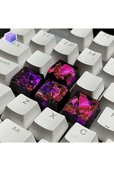 New Keycaps Black And Purple W-a-s-d Ve Yön Tuşları Dörtlü Set Mekanik Klavye...