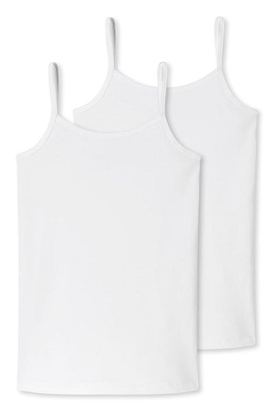 Schiesser Mädchen Spaghetti-Top 2er Pack - Trägertop, Unterhemd, Cotton Stretch