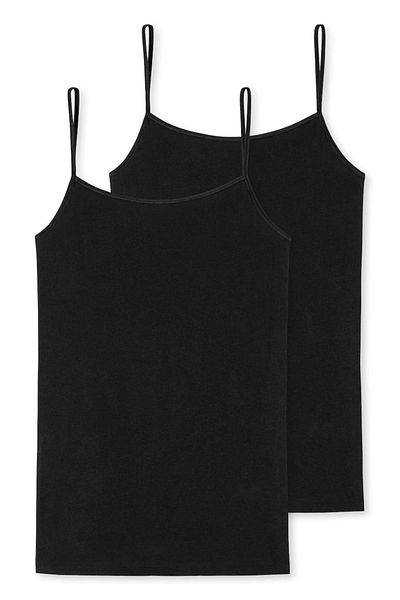 Schiesser Damen Spaghettitop, 2er Pack - Single Jersey, Serie 95/5, uni