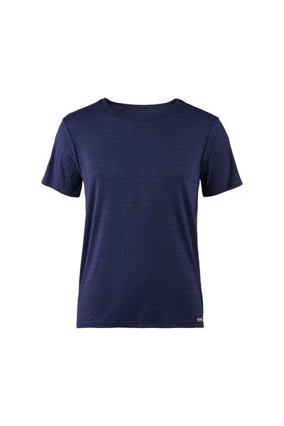 Bruno Banani Herren T-Shirt - Oberteil, Shirt, Check Line 2.0, Polyamid, Rund...