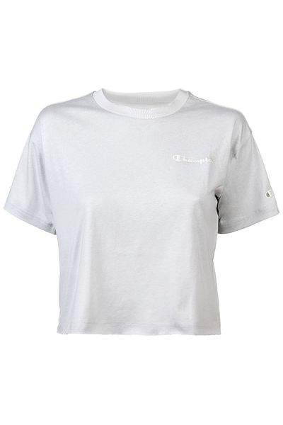 Champion Kurzes Damen-Trainingsanzug – „Eco-Future“, Rundhalsausschnitt, Uni, Logo-Druck, Rundhals, Kurzarm