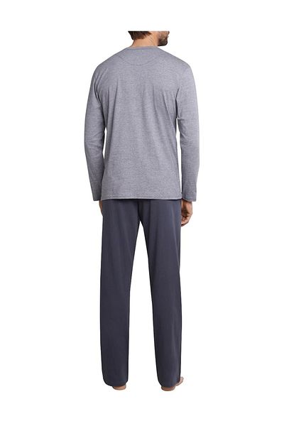 Schiesser Herren Schlafanzug 2-tlg. Set - Lang, Henley, Knopfleiste, Fineliner