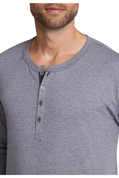 Schiesser Herren Schlafanzug 2-tlg. Set - lang, Henley, Knopfleiste, Fineliner