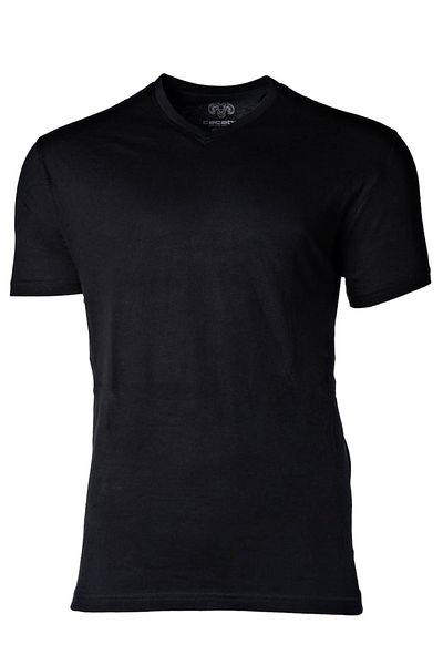 Ceceba Herren American T-Shirt, 2er Pack - V-Ausschnitt, Kurzarm, Baumwolle, uni