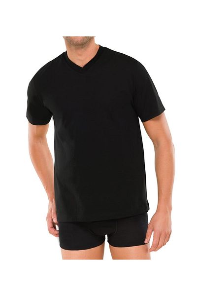 Schiesser Herren American T-Shirt 2er Pack - 1/2 Arm, Unterhemd, V-Ausschnitt