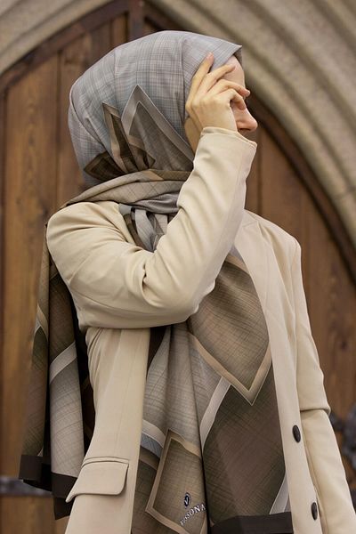 Vissona Γυναικείο Luxury Medina Silk Shawl Μπεζ - Καφέ