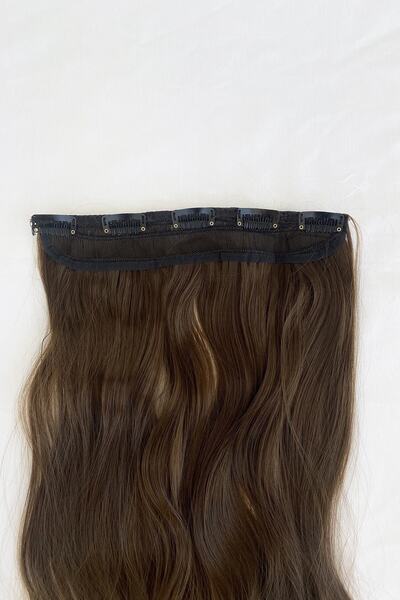 AKOLİFE Топлоустойчива полумесечна клипс за коса в цвят лешников кафяв с вълни