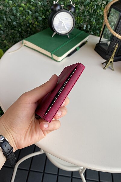 Modica Ministar - Crazy Fuchsia Smart Card Holder with Genuine Leather Automatic Rfid Protected Mechanism