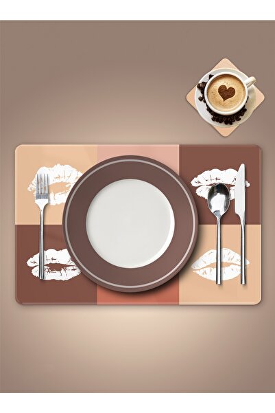 Queen Bee İstanbul Σετ ακρυλικό αμερικανικό σερβίτσιο και σουβέρ με σχέδιο χε...