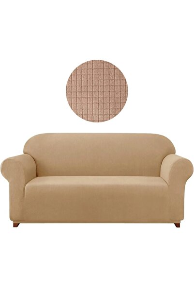 GüzelEvim 3 Seater Lycra Sofa - Elastic Sofa Bed Cover, Pitikare Patterned Sofa