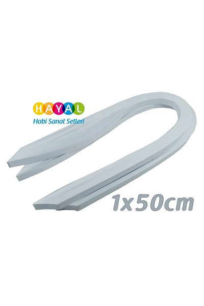 Hayal Sepeti Hayal 1cm Quilling Paper - White Color 1x50cm 50pcs