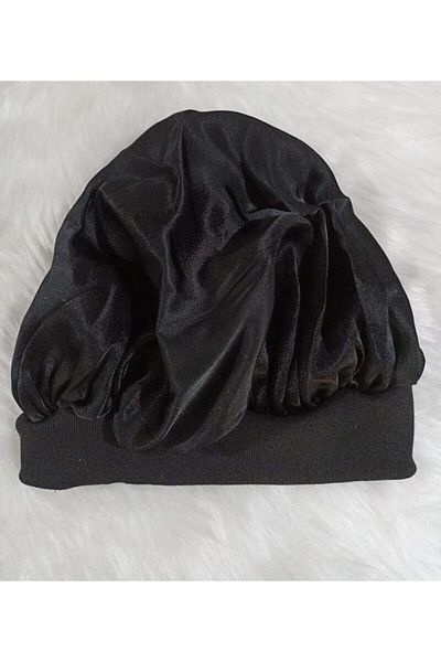 Elvinege Aksesuar Black Satin Hair Cap