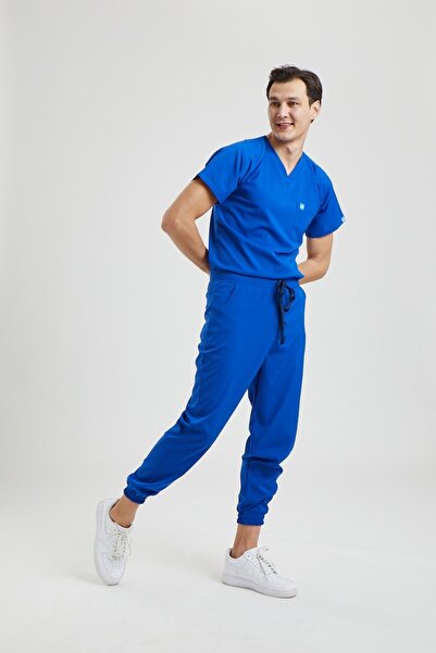 Wio Uniform Jogger Erkek Likralı Üniforma Takımı - Royal Mavi