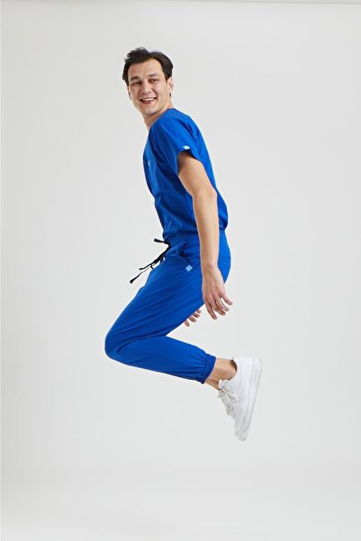 Wio Uniform Jogger Erkek Likralı Üniforma Takımı - Royal Mavi