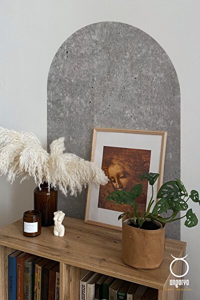 ANGARYA Bohem Ve Modern Stil, Oval Kemer, Dekoratif Betonarme Doku Duvar Sticker